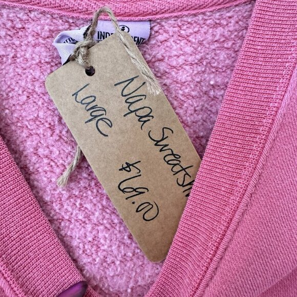 Womens Napa Valley Pullover Pink Crewneck Sweatshirt Size Large New - Picture 3 of 7